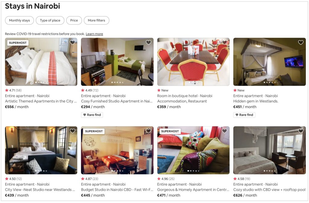 Airbnb apartments in Nairobi