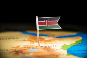 Kenyan Flag on Map