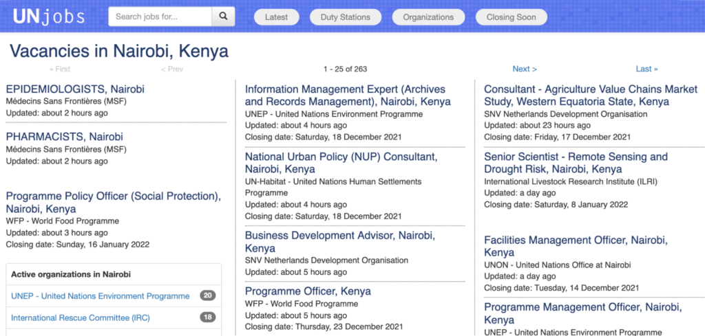 United Nations NGO jobs in Kenya
